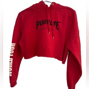 Awesome Justin Bieber Purpose World Tour Crop Hoodie Women’s M MINTY RARE